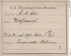 Etiketten zu Wolframit (NHMW-MIN-Ah665)